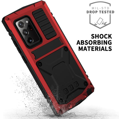 For Samsung Galaxy Note 20 Ultra R-JUST Shockproof Waterproof Dust-proof Metal + Silicone Protective Case with Holder(Red) - Galaxy Note20 Cases by R-JUST | Online Shopping UK | buy2fix