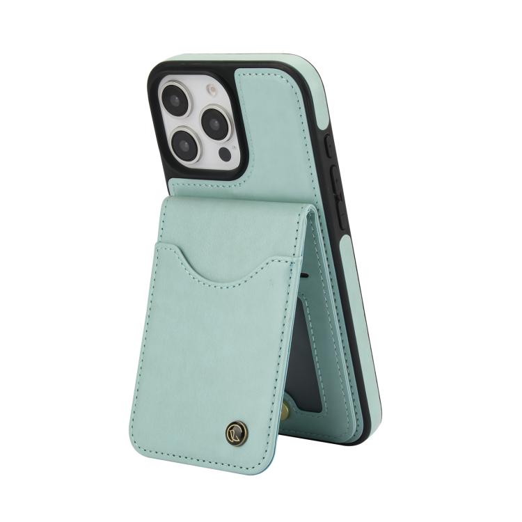 For iPhone 16 Pro Max AwQuer Vertical Flip Card Bag Holder Leather Phone Case(Green) - iPhone 16 Pro Max Cases by Awquer | Online Shopping UK | buy2fix