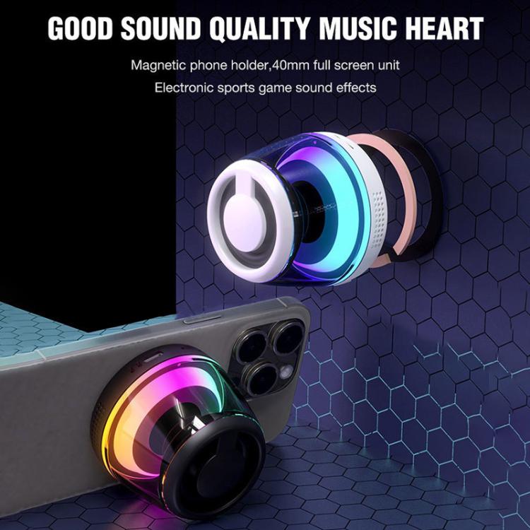 M2 Portable RGB Light Smart Bluetooth Speaker Magnetic Speaker Phone Holder(White) - Mini Speaker by buy2fix | Online Shopping UK | buy2fix