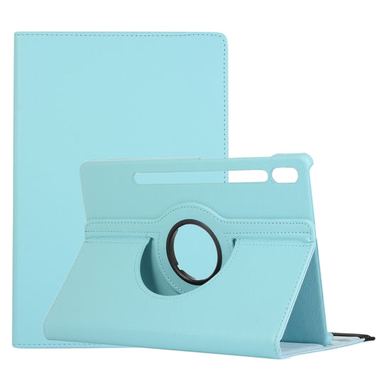 For Samsung Galaxy Tab S8+ / Tab S8 Plus /  Tab S7 FE / Tab S7+ / T970 / T976B Litchi Texture Horizontal Flip 360 Degrees Rotation Leather Case with Holder(Blue Sky) - Galaxy Tab S8+ Cases by buy2fix | Online Shopping UK | buy2fix