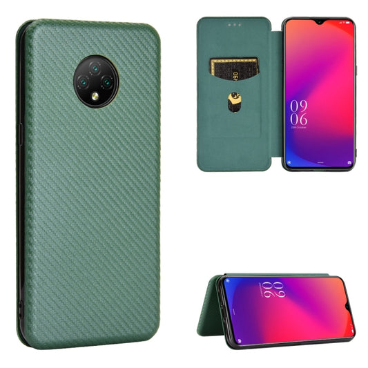 For Doogee X95 Carbon Fiber Texture Horizontal Flip TPU + PC + PU Leather Case with Card Slot & Lanyard(Green) - More Brand by buy2fix | Online Shopping UK | buy2fix