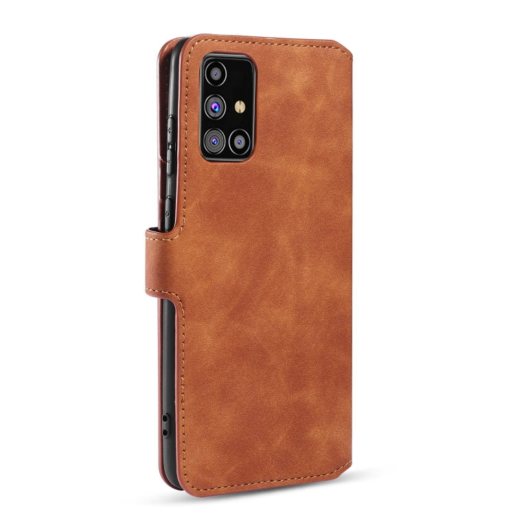 For Samsung Galaxy M31s DG.MING Retro Oil Side Horizontal Flip Case with Holder & Card Slots & Wallet(Brown) - Galaxy Phone Cases by DG.MING | Online Shopping UK | buy2fix