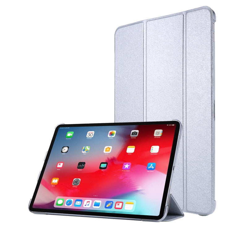 Silk Texture Flip Magnetic PU Leather Smart Case with Three-folding Holder For iPad Air 11 2024 / Air 2022 / 2020 10.9(Silver) - iPad Air (2022) / (2020) 10.9 Cases by buy2fix | Online Shopping UK | buy2fix