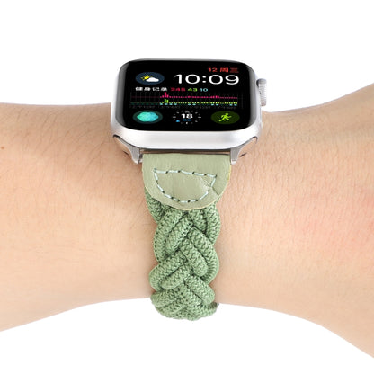 Elastic Woven Watch Band For Apple Watch Ultra 49mm&Watch Ultra 2 49mm / Series 9&8&7 45mm / SE 3&SE 2&6&SE&5&4 44mm / 3&2&1 42mm, Length:130mm(Green) - Watch Bands by buy2fix | Online Shopping UK | buy2fix