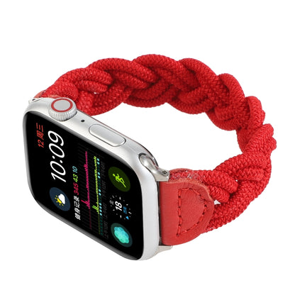 Elastic Woven Watch Band For Apple Watch Ultra 49mm&Watch Ultra 2 49mm / Series 9&8&7 45mm / SE 3&SE 2&6&SE&5&4 44mm / 3&2&1 42mm, Length:160mm(Red) - Watch Bands by buy2fix | Online Shopping UK | buy2fix