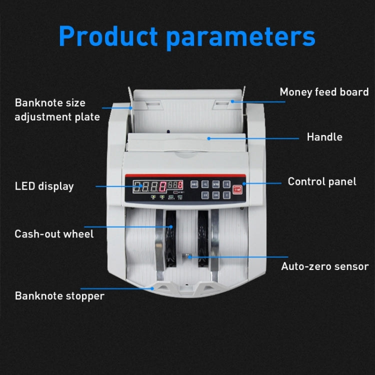 2108UV/IR 220V Multi-Currency Currency Counter, Specification: EU Plug - Currency Counter by buy2fix | Online Shopping UK | buy2fix