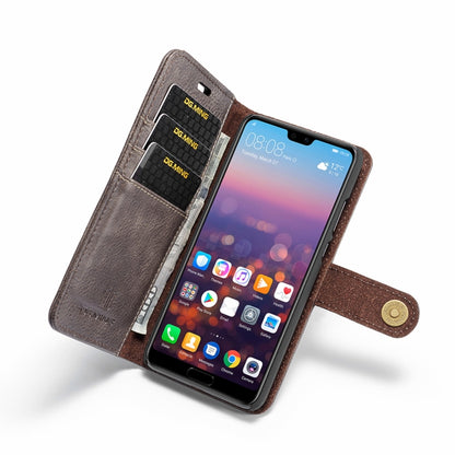 Crazy Horse Texture Flip Detachable Magnetic Leather Case for Huawei P20, with Holder & Card Slots & Wallet (Grey) - Huawei Cases by DG.MING | Online Shopping UK | buy2fix