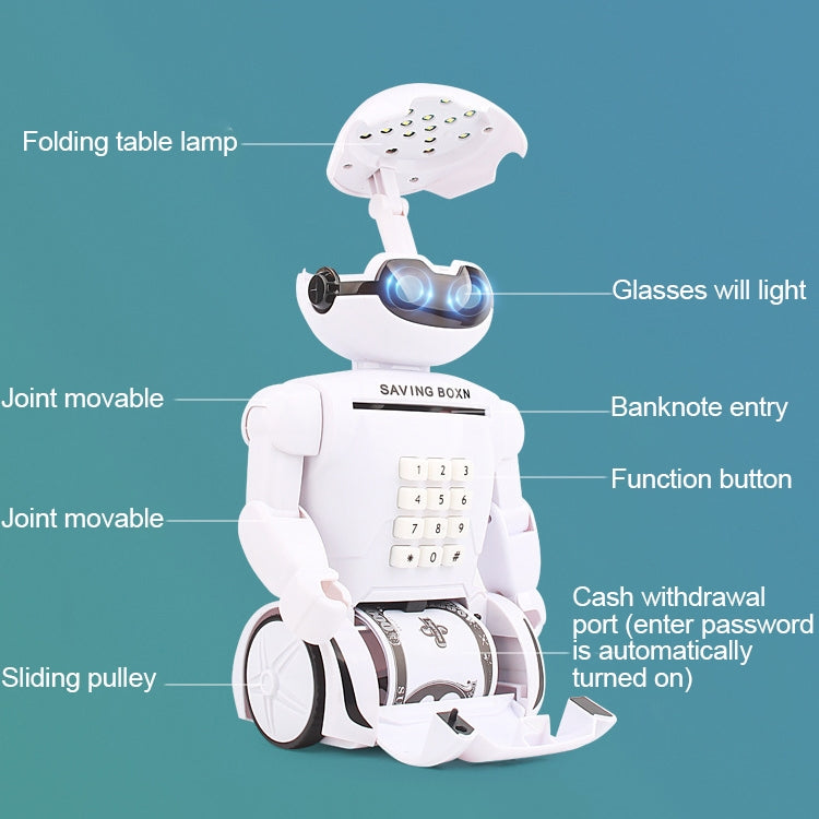 Multi-function Robot Piggy Bank Desk Lamp Code Money Box for Children - Piggy Banks by buy2fix | Online Shopping UK | buy2fix