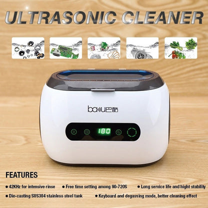 baku BA-3060 220V Household Glasses Jewelry Cleaning Tools Ultrasonic Cleaning Machine, EU Plug - Cleanser by buy2fix | Online Shopping UK | buy2fix