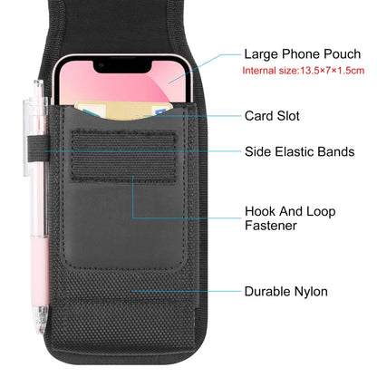 HAWEEL 4.7 inch Nylon Cloth Phone Belt Clip Carrying Pouch with Card Slot(Black) -  by HAWEEL | Online Shopping UK | buy2fix