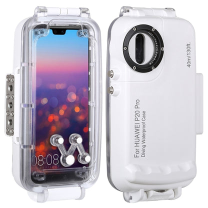 HAWEEL 40m/130ft Waterproof Diving Case for Huawei P20 Pro, Photo Video Taking Underwater Housing Cover(White) - Huawei Cases by HAWEEL | Online Shopping UK | buy2fix