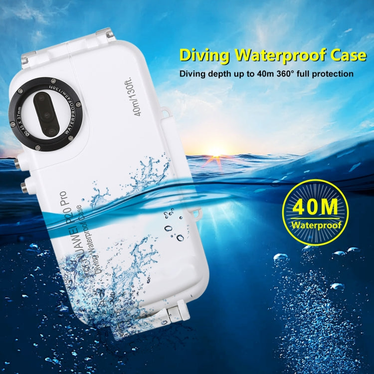 HAWEEL 40m/130ft Waterproof Diving Case for Huawei P20 Pro, Photo Video Taking Underwater Housing Cover(White) - Huawei Cases by HAWEEL | Online Shopping UK | buy2fix