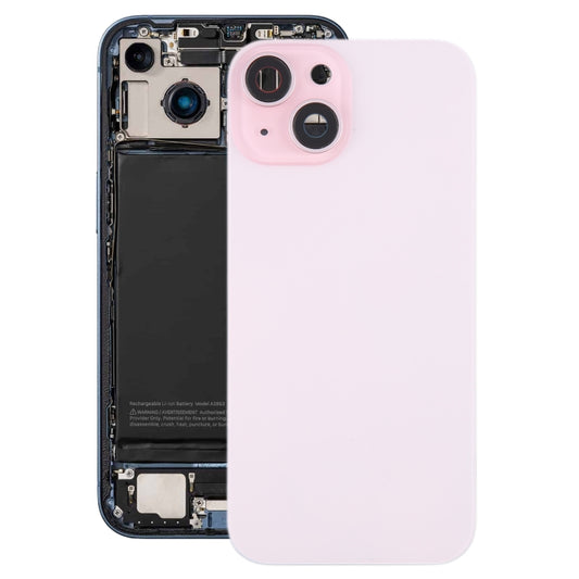 For iPhone 15 Battery Back Cover with Camera Lens Cover + MagSafe Magnet(Pink) - Back Cover by buy2fix | Online Shopping UK | buy2fix