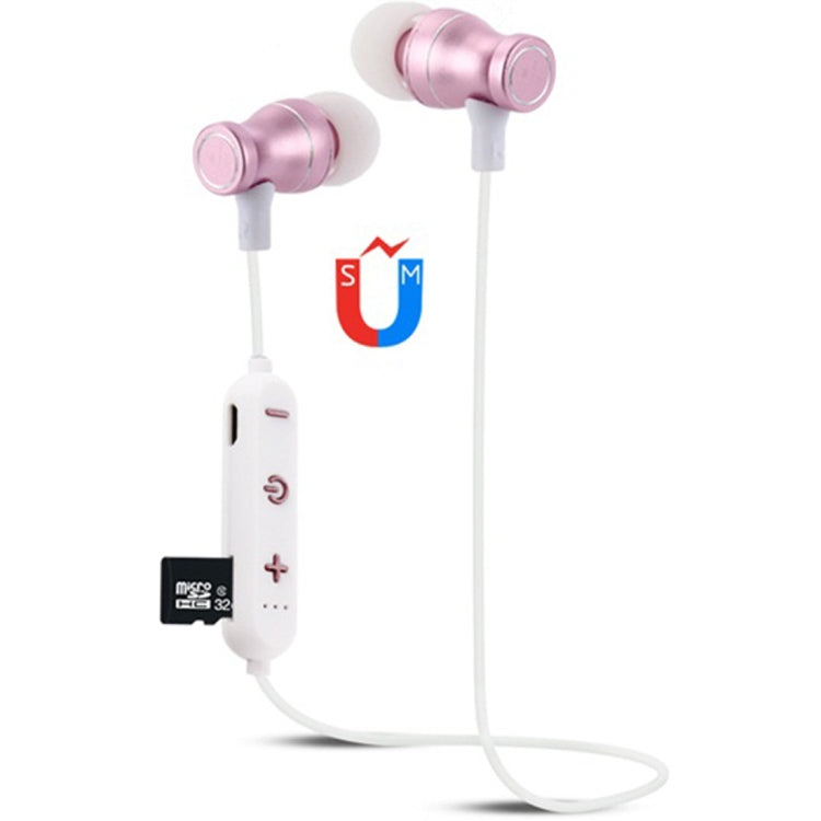 F11 Bluetooth 4.2 Hanging Neck Design Bluetooth Headset, Support Music Play & Switching & Volume Control & Answer(Rose Gold) - Neck-mounted Earphone by buy2fix | Online Shopping UK | buy2fix