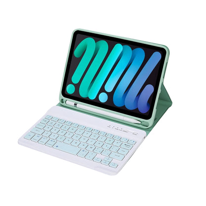 C06B Ultra-thin Candy Colors Bluetooth Keyboard Tablet Case for iPad mini 6, with Stand & Pen Slot (Green) - For iPad mini by buy2fix | Online Shopping UK | buy2fix