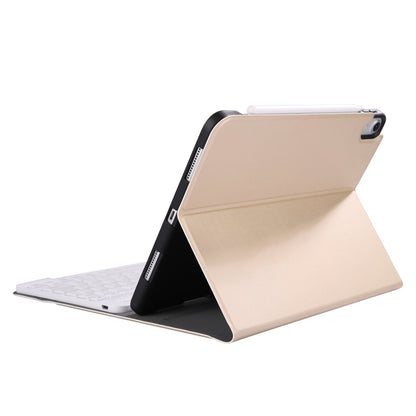 A11B Bluetooth 3.0 Ultra-thin ABS Detachable Bluetooth Keyboard Leather Tablet Case for iPad Pro 11 inch （2018）, with Pen Slot & Holder (Gold) - For iPad Pro by buy2fix | Online Shopping UK | buy2fix