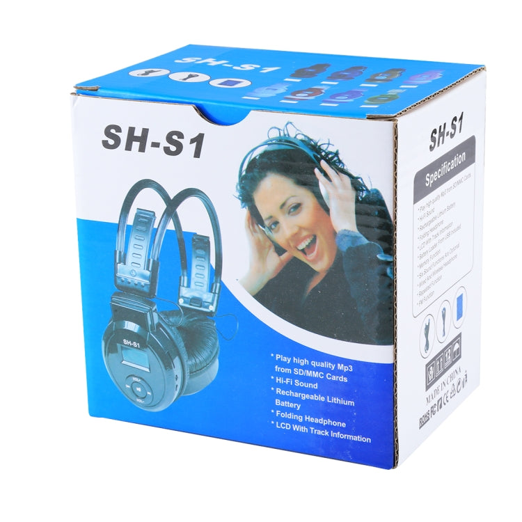 SH-S1 Folding Stereo HiFi Wireless Sports Headphone Headset with LCD Screen to Display Track Information & SD / TF Card, For Smart Phones & iPad & Laptop & Notebook & MP3 or Other Audio Devices(White) - Headset & Headphone by buy2fix | Online Shopping UK | buy2fix