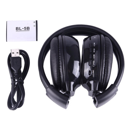 BS-N65 Headband Folding Stereo HiFi Wireless Headphone Headset with LCD Screen & TF Card Slot & LED Indicator Light & FM Function(Black) - Headset & Headphone by buy2fix | Online Shopping UK | buy2fix