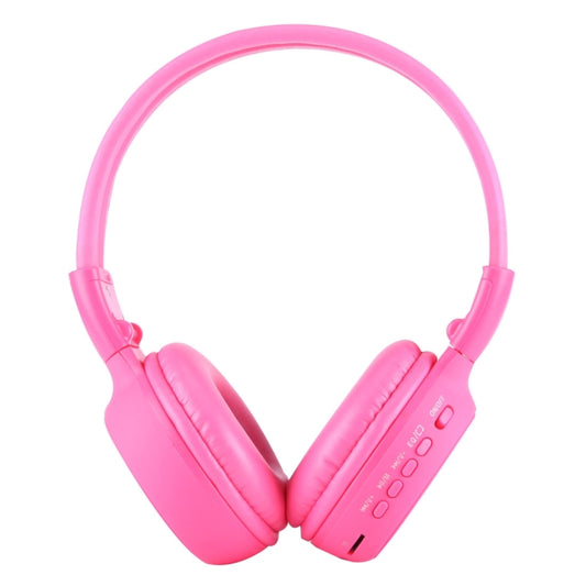 BS-N65 Headband Folding Stereo HiFi Wireless Headphone Headset with LCD Screen & TF Card Slot & LED Indicator Light & FM Function(Magenta) - Headset & Headphone by buy2fix | Online Shopping UK | buy2fix