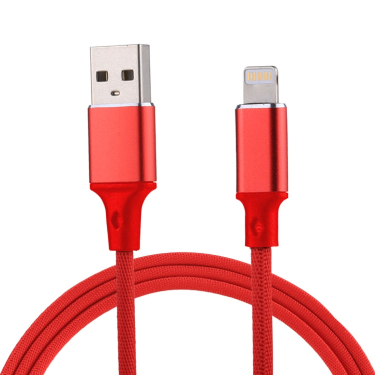 1m 2A USB to 8 Pin Nylon Weave Style Data Sync Charging Cable(Red) - Normal Style Cable by buy2fix | Online Shopping UK | buy2fix