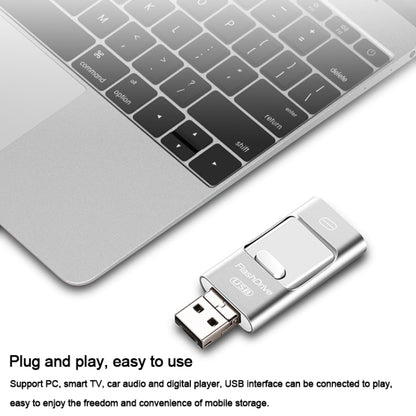 32GB USB 3.0 + 8 Pin + Mirco USB Android iPhone Computer Dual-use Metal Flash Drive (Silver) - U Disk & Card Reader by buy2fix | Online Shopping UK | buy2fix