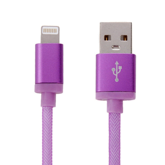 1m Net Style Metal Head 8 Pin to USB Data / Charger Cable(Purple) - Normal Style Cable by buy2fix | Online Shopping UK | buy2fix