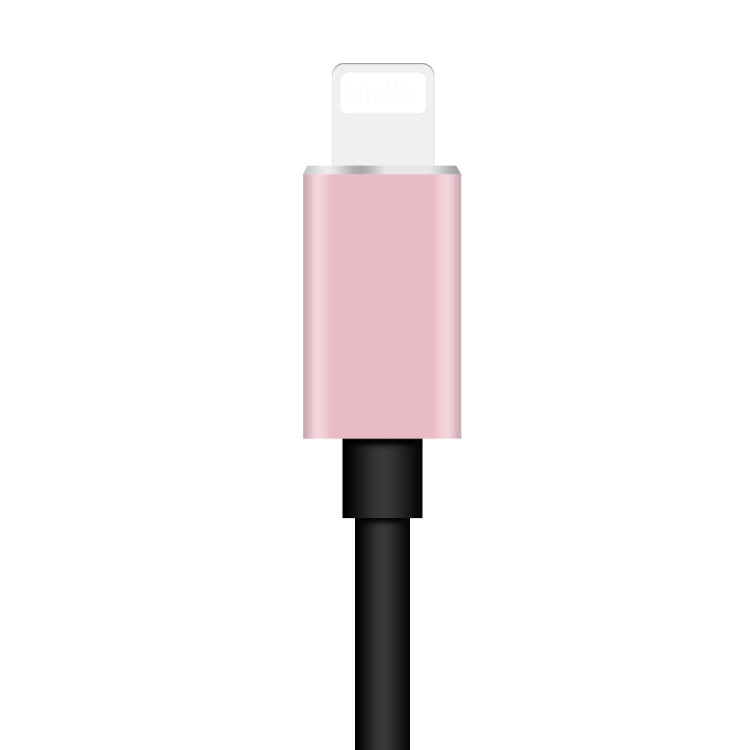 ENKAY Hat-prince HC-15 8 Pin + 3.5mm Jack to 8 Pin Charge Audio Adapter Cable, Support up to iOS 15.0(Rose Gold) - Earphone Adapter by ENKAY | Online Shopping UK | buy2fix