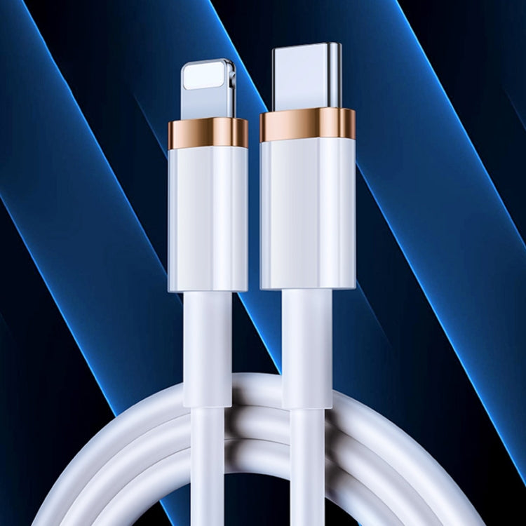 USAMS US-SJ484 U63 Type-C / USB-C to 8 Pin PD 20W Smooth Aluminum Alloy Fast Charging Data Cable, Length: 1.2m(White) - Normal Style Cable by USAMS | Online Shopping UK | buy2fix