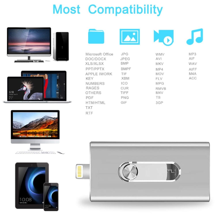 RQW-02  3 in 1 USB 2.0 & 8 Pin & Micro USB 16GB Flash Drive(Blue) - U Disk & Card Reader by buy2fix | Online Shopping UK | buy2fix