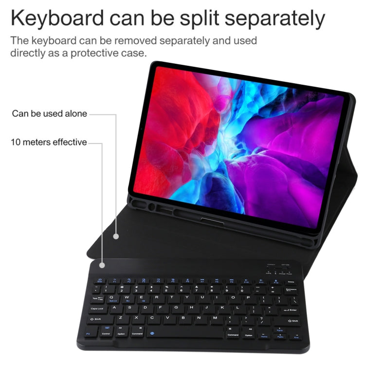 TG11B Detachable Bluetooth Black Keyboard + Microfiber Leather Tablet Case for iPad Pro 11 inch (2020), with Pen Slot & Holder (Black) - For iPad Pro by buy2fix | Online Shopping UK | buy2fix