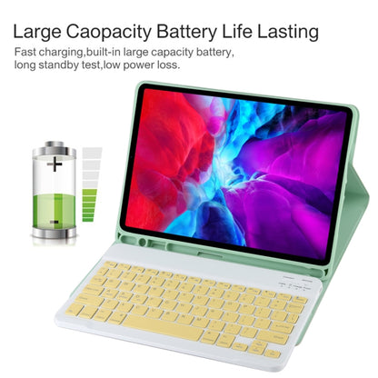 TG11B Detachable Bluetooth Yellow Keyboard + Microfiber Leather Tablet Case for iPad Pro 11 inch (2020), with Pen Slot & Holder (Green) - For iPad Pro by buy2fix | Online Shopping UK | buy2fix