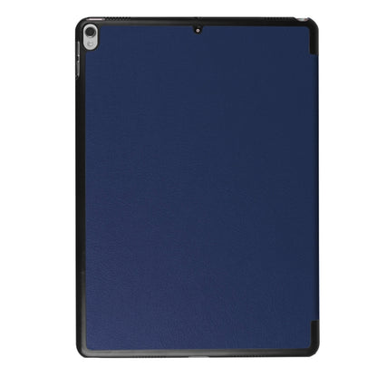 For iPad Pro 10.5 inch PU Litchi Texture 3-folding Smart Case Clear Back Cover with Holder(navy) - iPad Pro 10.5 inch Cases by buy2fix | Online Shopping UK | buy2fix