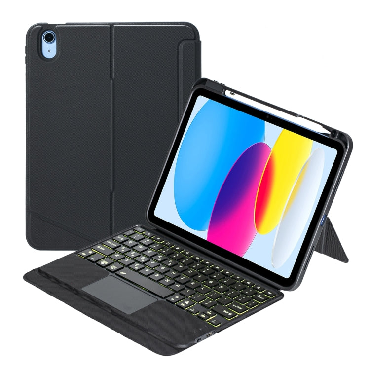 T10-AS For iPad 10th Gen 10.9 2022 Touch Backlight Split Type Bluetooth Keyboard Leather Case - Universal by buy2fix | Online Shopping UK | buy2fix