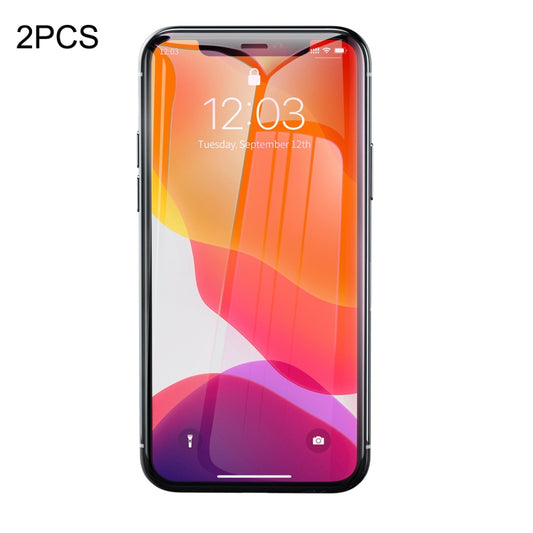 For iPhone 11 / XR 2pcs Baseus 0.3mm 9H Tempered Glass Film - iPhone 11 Pro Tempered Glass by Baseus | Online Shopping UK | buy2fix