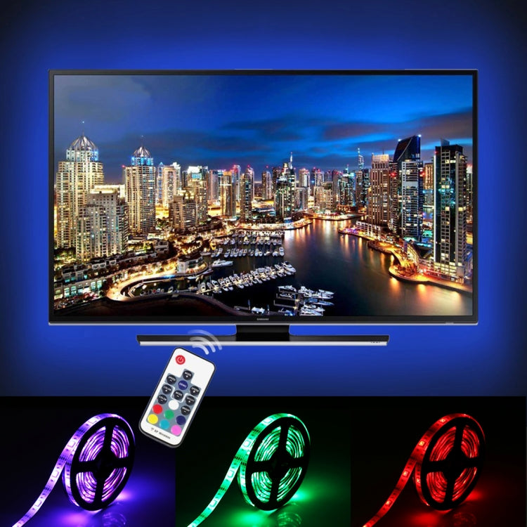 2m USB TV White Board Colorful Light Epoxy Rope Light, 60 LEDs SMD 5050 with 50cm USB Interface Cable & 17 Keys Remote Control, DC 5V - Epoxy Waterproof Light by buy2fix | Online Shopping UK | buy2fix