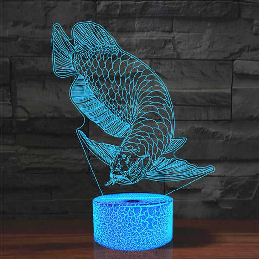 Fish Shape 3D Colorful LED Vision Light Table Lamp, Charging Touch Version - Novelty Lighting by buy2fix | Online Shopping UK | buy2fix