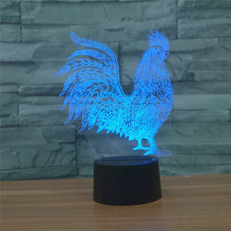 Cock Shape 3D Colorful LED Vision Light Table Lamp, Crack Touch Version - Novelty Lighting by buy2fix | Online Shopping UK | buy2fix