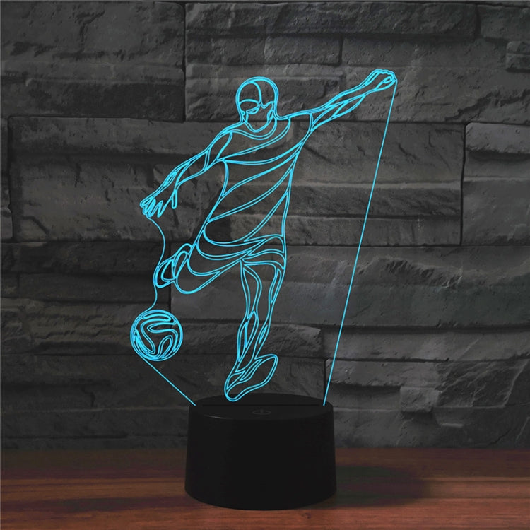 Playing Football Shape 3D Colorful LED Vision Light Table Lamp, Crack Touch Version - Novelty Lighting by buy2fix | Online Shopping UK | buy2fix