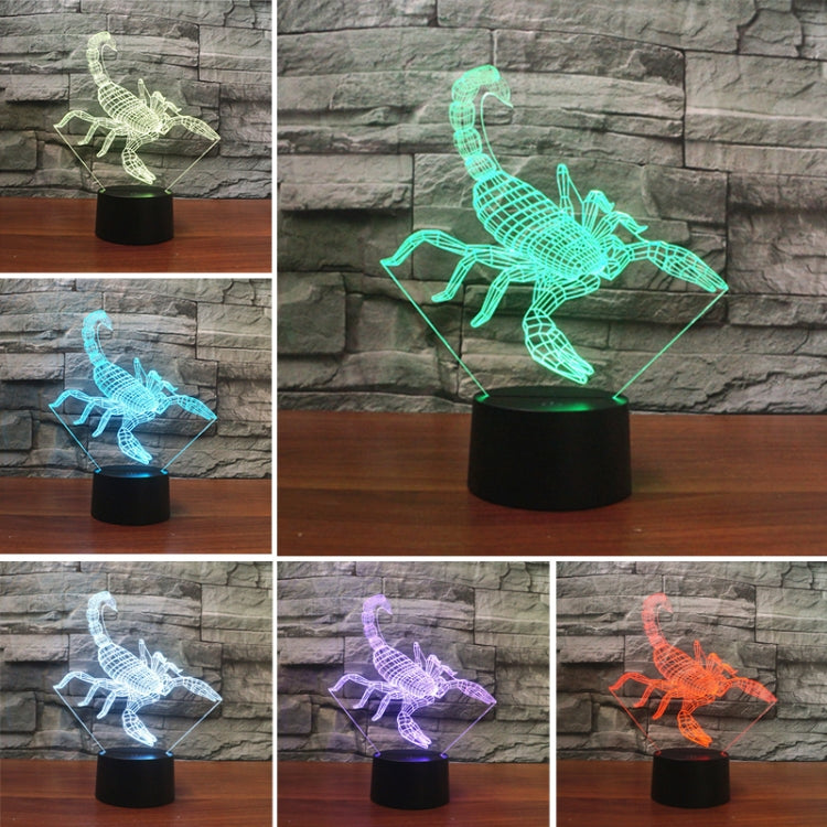 Scorpion Shape 3D Colorful LED Vision Light Table Lamp, USB & Battery Version - Novelty Lighting by buy2fix | Online Shopping UK | buy2fix