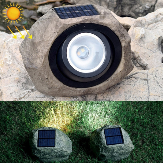 Solar Powered Simulated Stone Spotlight LED Light IP65 Waterproof Outdoor Garden Lawn Lamp - Solar Lights by buy2fix | Online Shopping UK | buy2fix