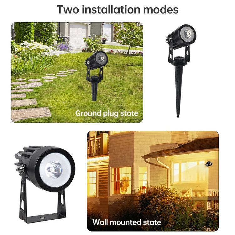 3W One for Three Solar Spotlight Outdoor IP65 Waterproof Light Control Induction Lawn Lamp, Luminous Flux: 300-400lm (RGB Cyclic Fixation) - Solar Lights by buy2fix | Online Shopping UK | buy2fix