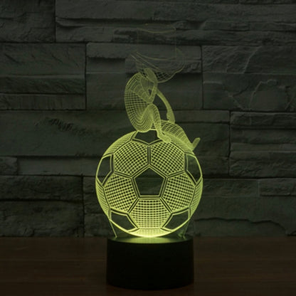 Thinking Football Style 3D Touch Switch Control LED Light Desk Lamp , 7 Colour Discoloration Creative Visual Stereo Lamp Night Light - Novelty Lighting by buy2fix | Online Shopping UK | buy2fix