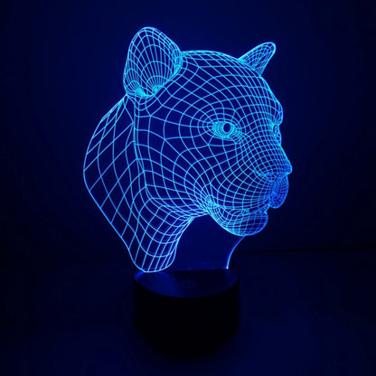 Leopard Style 3D Touch Switch Control LED Light , 7 Color Discoloration Creative Visual Stereo Lamp Desk Lamp Night Light - Novelty Lighting by buy2fix | Online Shopping UK | buy2fix