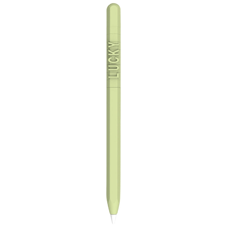 LOVE MEI For Apple Pencil 1 Number Letter Design Stylus Pen Silicone Protective Case Cover(Green) - Pencil Accessories by LOVE MEI | Online Shopping UK | buy2fix