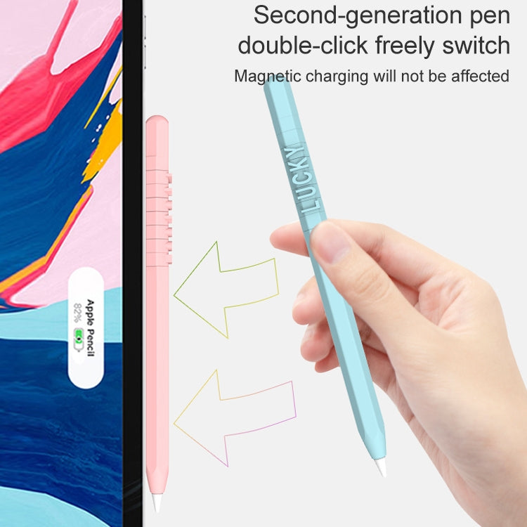 LOVE MEI For Apple Pencil 1 Number Letter Design Stylus Pen Silicone Protective Case Cover(Blue) - Pencil Accessories by LOVE MEI | Online Shopping UK | buy2fix