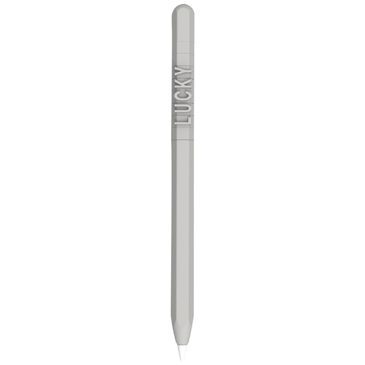 LOVE MEI For Apple Pencil 2 Number Letter Design Stylus Pen Silicone Protective Case Cover (Grey) - Pencil Accessories by LOVE MEI | Online Shopping UK | buy2fix