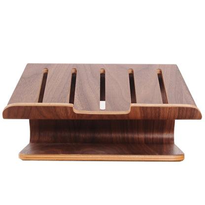 SamDi Artistic Wood Grain Desktop Heat Radiation Holder Stand Cradle for Apple Macbook, ASUS, Lenovo(Coffee) - MacBook Holder by buy2fix | Online Shopping UK | buy2fix