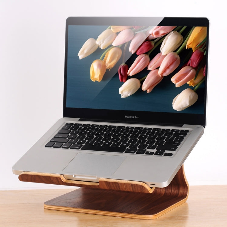 SamDi Artistic Wood Grain Desktop Heat Radiation Holder Stand Cradle for Apple Macbook, ASUS, Lenovo(Coffee) - MacBook Holder by buy2fix | Online Shopping UK | buy2fix