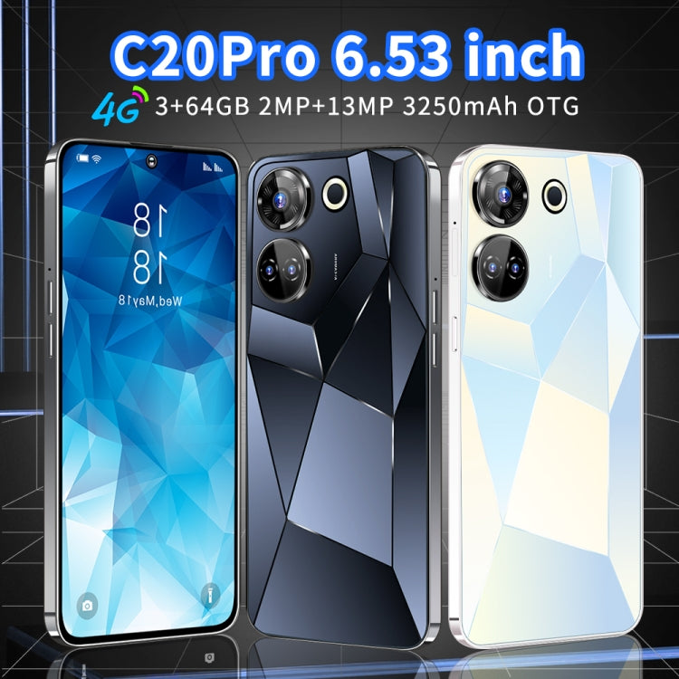 C20 Pro U20, 3GB+64GB, 6.53 inch, Face Identification, Android 8.1 MTK6737 Quad Core, Network: 4G, OTG (White) -  by buy2fix | Online Shopping UK | buy2fix