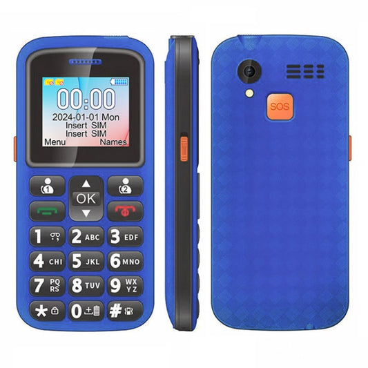 UNIWA M220 Elder Mobile Phone, 1.77 inch, 800mAh Battery, Network: 2G, SOS, LED Flashlight, FM, UK Plug (Blue) - UNIWA by UNIWA | Online Shopping UK | buy2fix